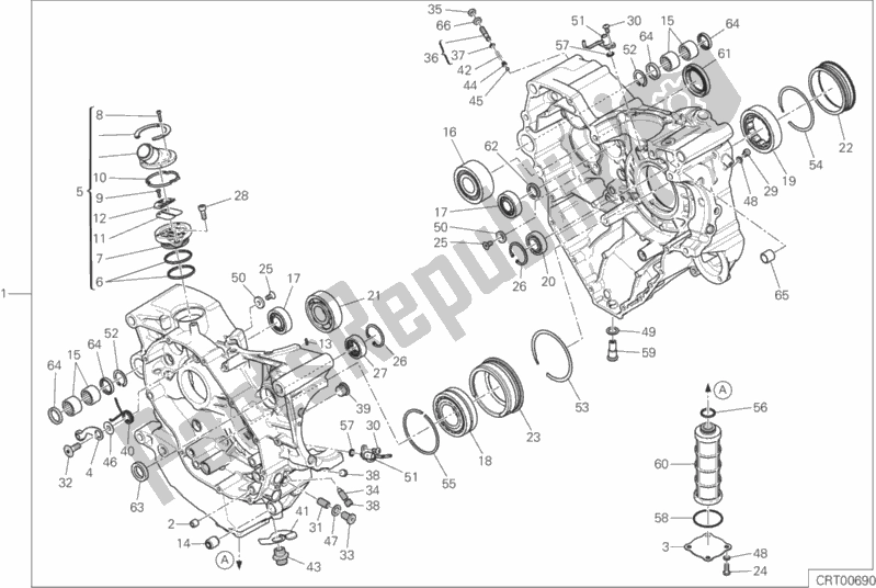 All parts for the 010 - Half-crankcases Pair of the Ducati Multistrada 1200 S ABS 2015